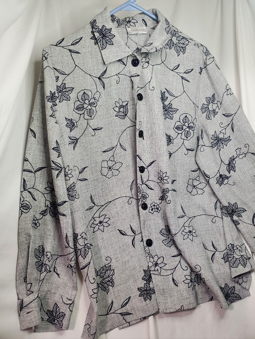 Drapers Damons Floral Jacket Petite Medium Grey Lightweight Blazer Office Wear